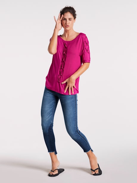 Shirt éléments décoratifs à l'encolure et aux manches