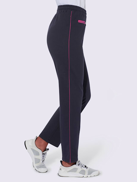 Pantalon de loisirs passepoils contrastés affinants