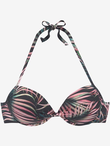 Haut de bikini push-up imprimé tropical