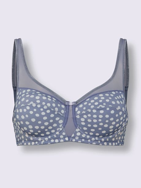 Blue padded bra with white dots - Dim Generous