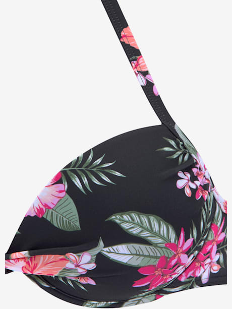 Haut de bikini push-up motif floral – chaque pièce est unique