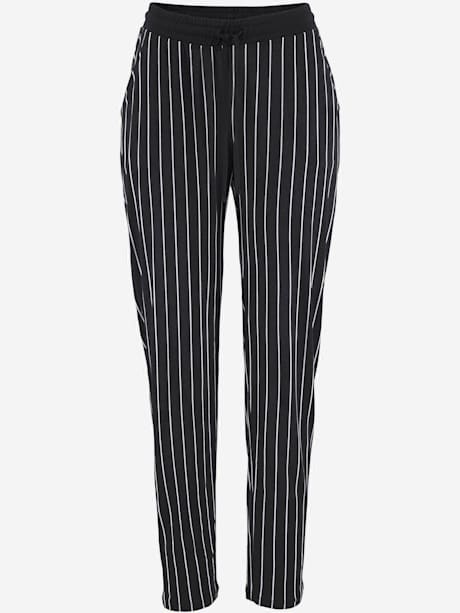 Pantalon de plage pantalon en tissu avec rayures en noir et blanc