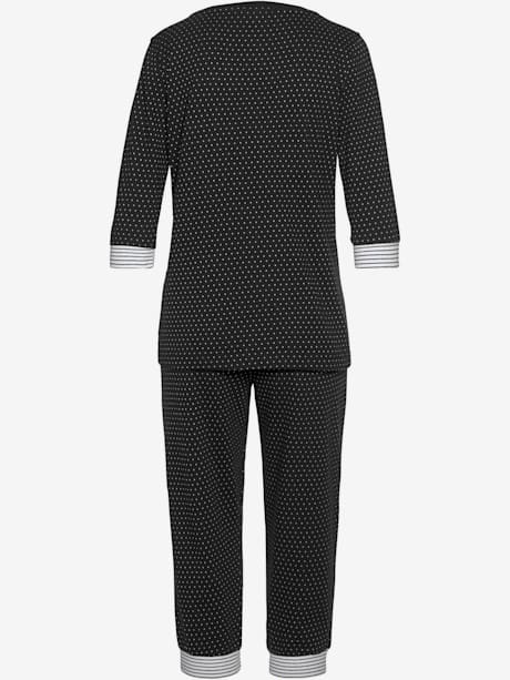 Pyjama corsaire pyjama court au design noir/blanc