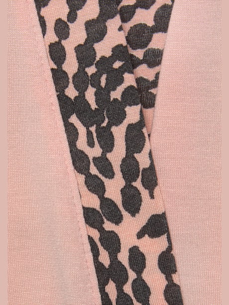 Kimono avec bordure contrastée à motifs sur le bord avant et à la finition des manches
