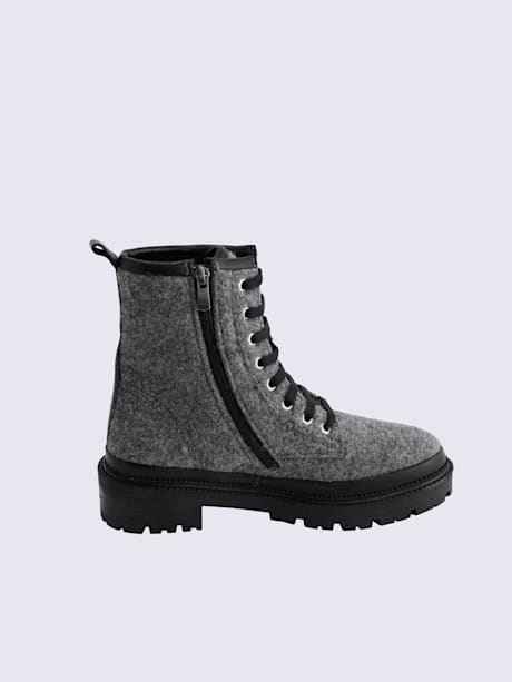 Bottines à lacets matière textile robuste