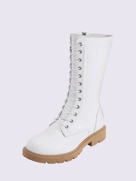 Bottes à lacets cuir nappa de vache
