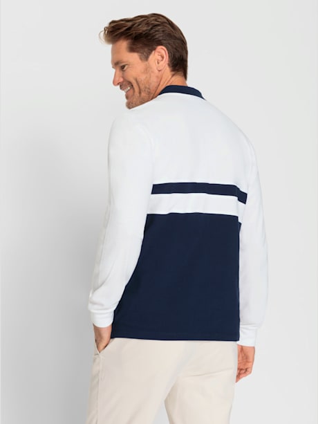 Polo à manches longues motif color block tendance