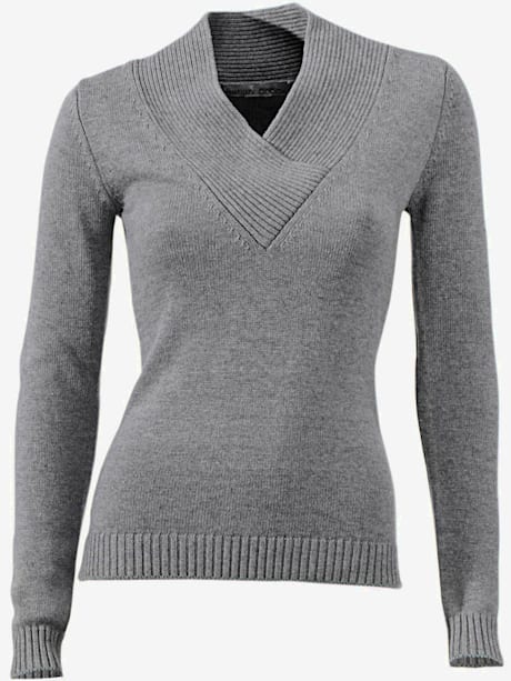 Pull col v contenant du cachemire