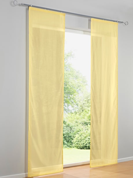 Panneaux-rideaux tissu légèrement transparent