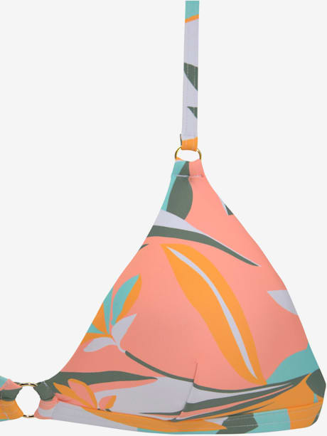 Bikini triangle imprimé feuilles abstrait