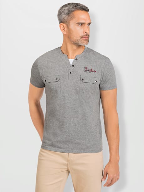 T-shirt à manches courtes poches à rabat et bouton-pression