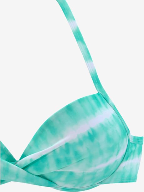 Haut de bikini push-up imprimé, effet de couleur différent pour chaque pièce