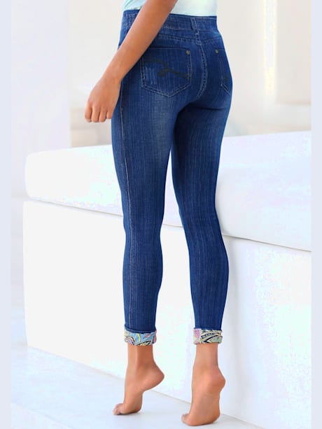 Legging en jean jegging sans coutures à l'aspect jean imprimé