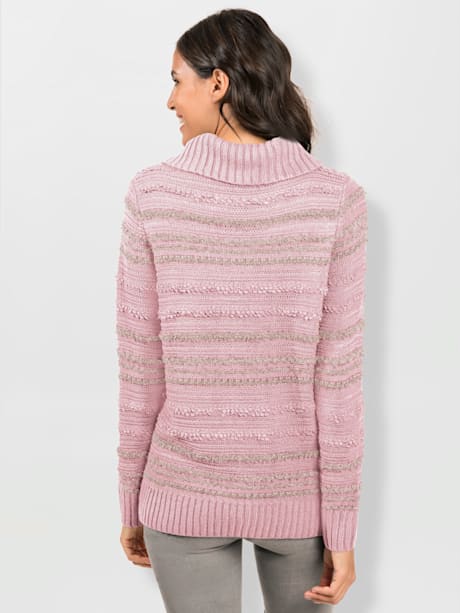 Pull à col roulé joli mélange de fils