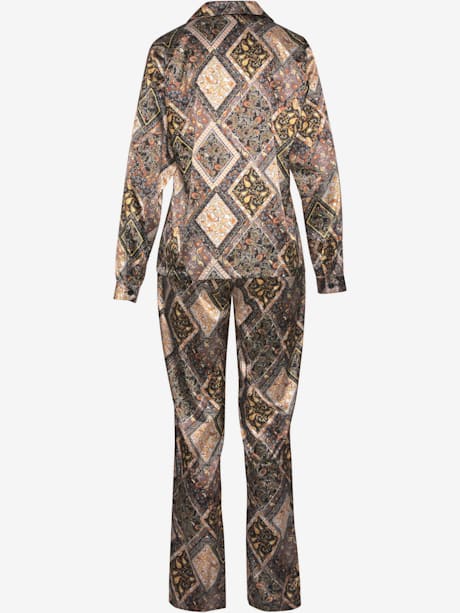 Pyjama en satin classique avec élégant motif paisley