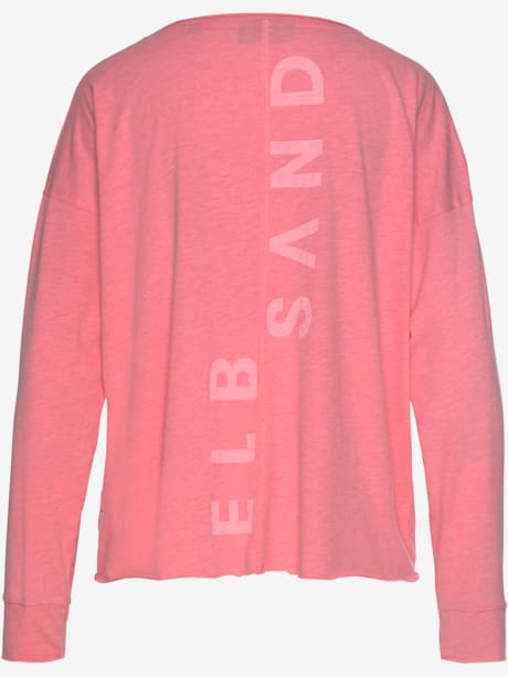 T-shirt manches longues encolure ronde avec bord roulé