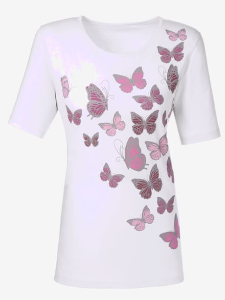 T-shirt à manches courtes motif papillon fantaisie