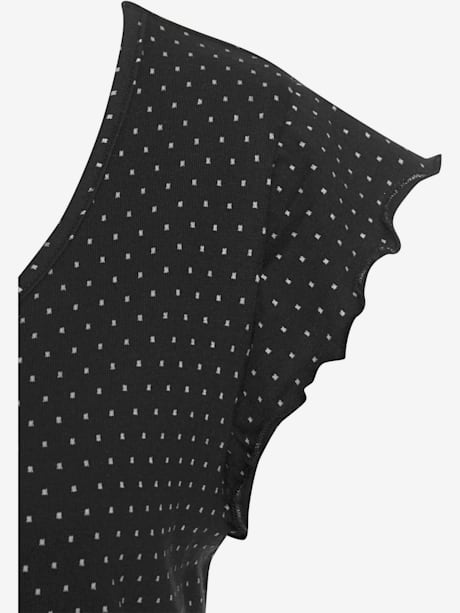 Pyjama court au design noir et blanc