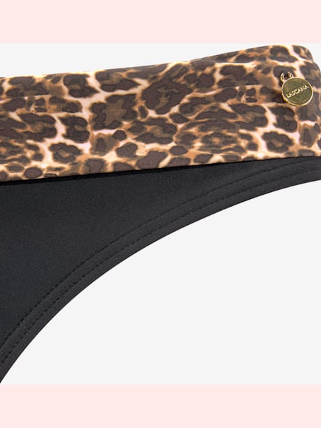Bas de maillot de bain imprimé léopard tendance à la ceinture