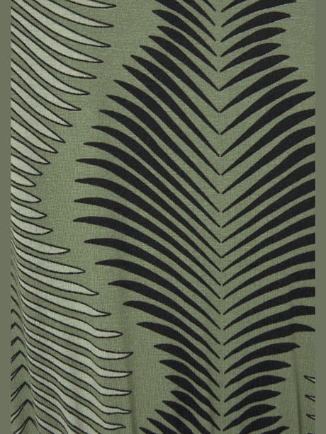 Chemise de nuit robe de nuit courte avec imprimé palmiers graphique