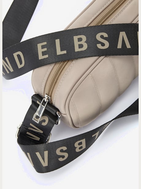 Mini-sac avec matelassage tendance et logo imprimé sur la bandoulière