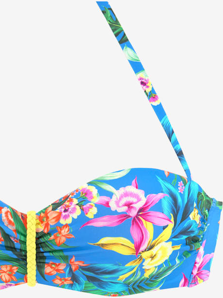 Haut de bikini bandeau à armatures « imprimé, effet de couleur différent pour chaque pièce »