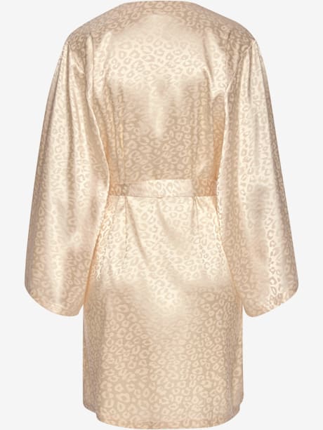 Kimono peignoir élégant avec motif jacquard léopard