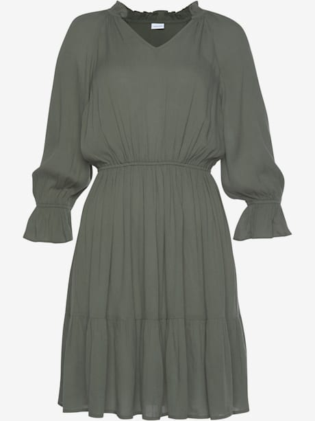 Robe d'été petit col avec bordure à volants