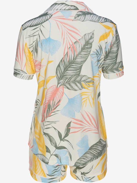 Pyjama court classique à motif tropical