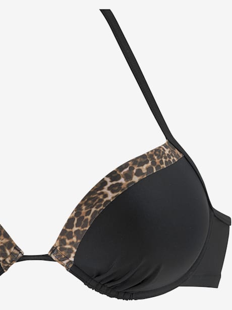 Haut de bikini push-up empiècements léopard tendance