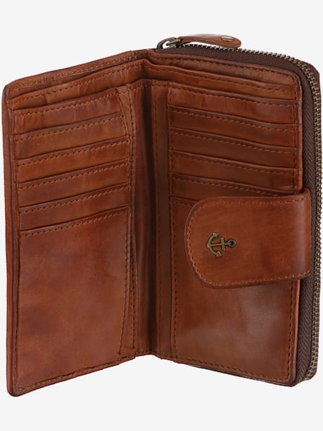 Porte-monnaie en cuir délavé