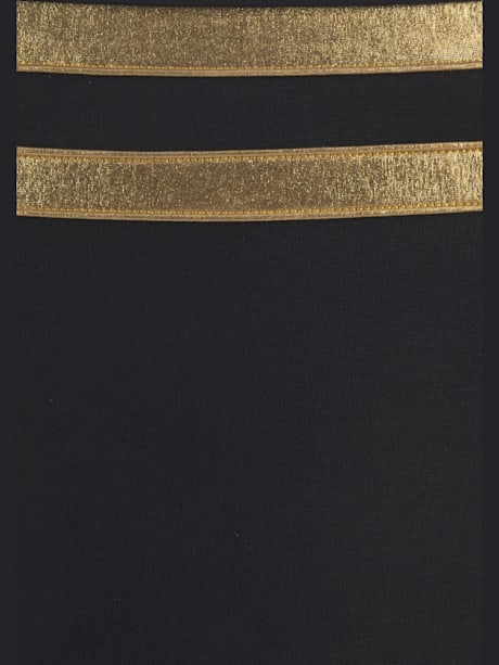 Bas de maillot de bain couleur unie avec empiècements couleur or