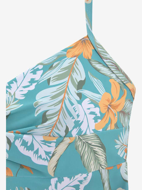 Haut de maillot de bain à armatures imprimé tropical tendance