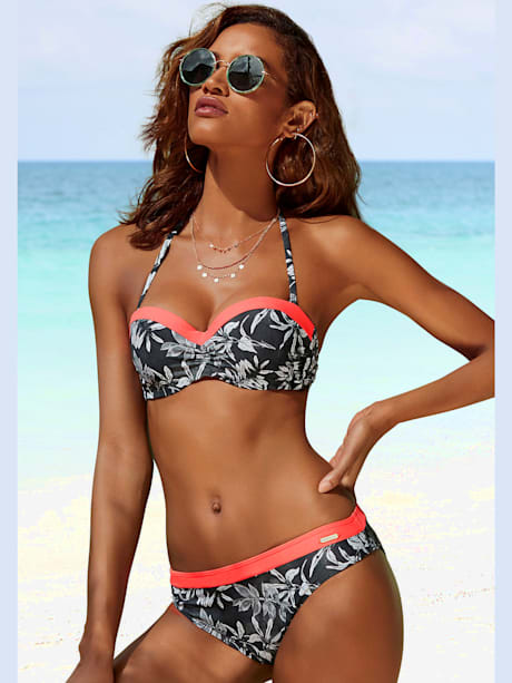 Haut de bikini bandeau à armatures design contrasté tendance