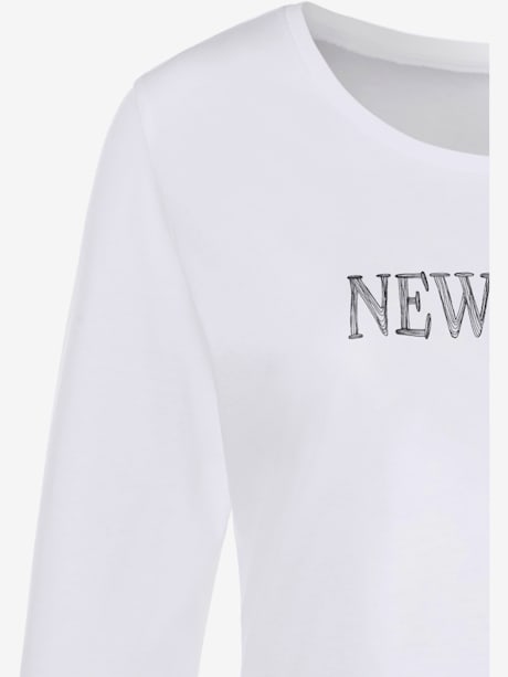 T-shirt manches longues imprimé urbain tendance sur le devant