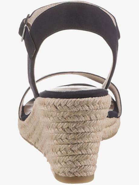 Sandales compensées dessus textile souple