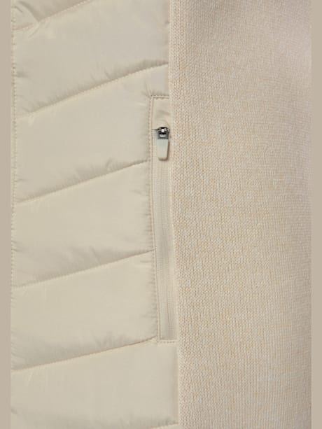 Doudoune manteau matelassé avec tricot polaire doux aux manches