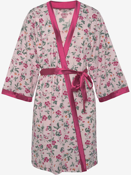 Kimono avec détails en satin