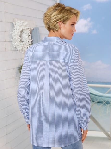 Minetom Chemisier Femme Elégant Col En V Manches Longues Imprimé Blouse Avec Boutons Chemise Travail Bureau Tunique Shirt Haut Top A Blanc XS