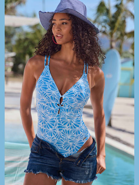 Maillot De Bain Imprim Floral Avec D collet En V Maillot De Bain Imprim Floral Avec D collet En V