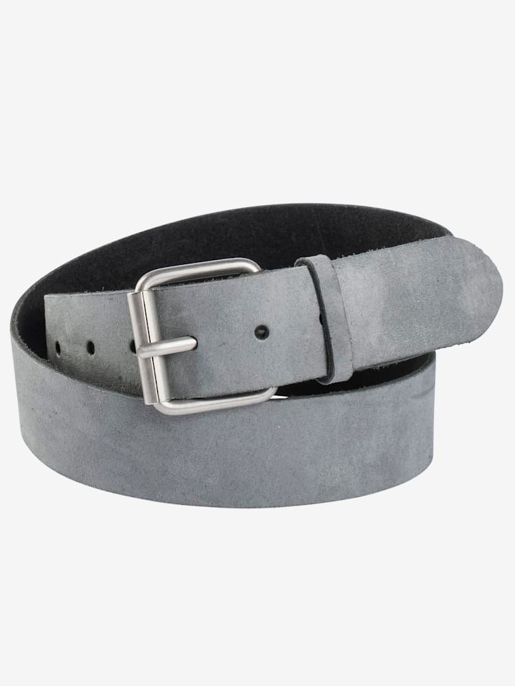 Ceinture en cuir, couleur : gris moyen uni, taille 135, marque Sheego, 100% cuir - helline