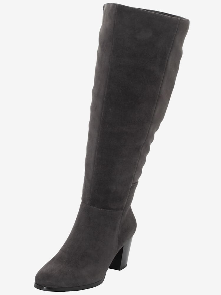 Bottes pour jambe large, 3XL, couleur : gris moyen uni, taille 38, marque Sheego, 100% polyester - helline