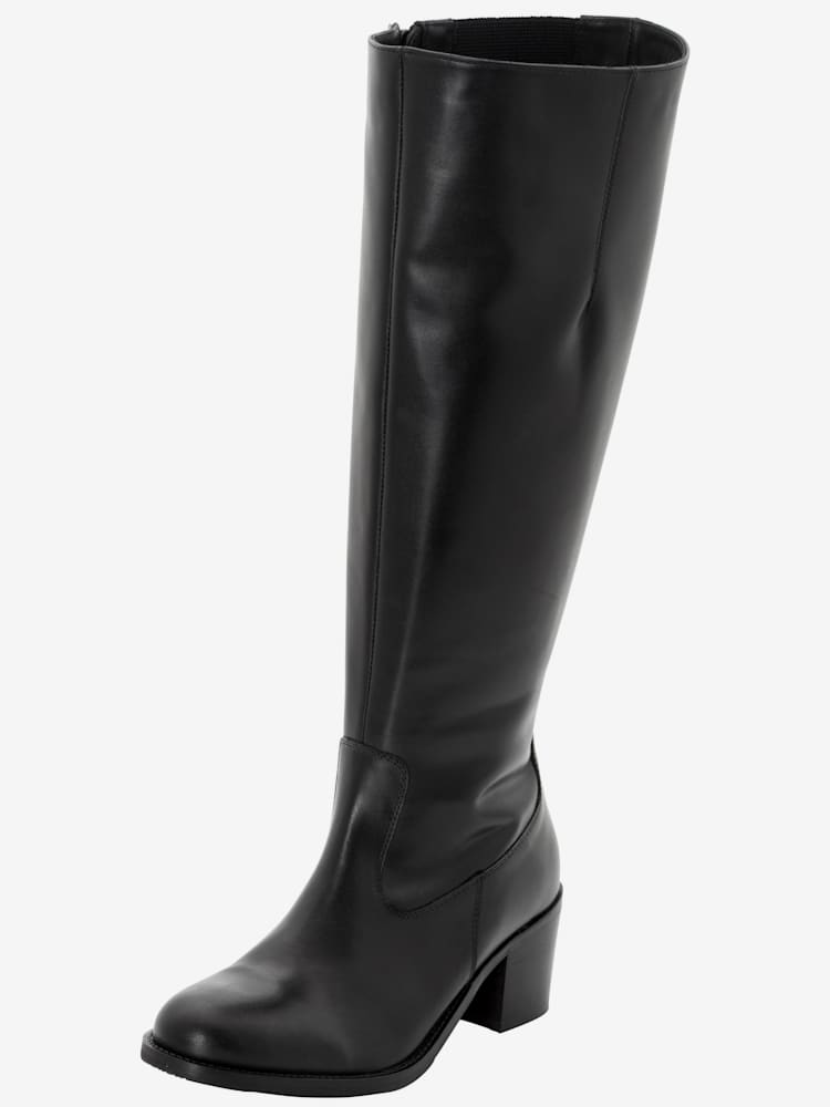 Bottes pour jambe large, XXL, noir uni, taille 38, Sheego - helline