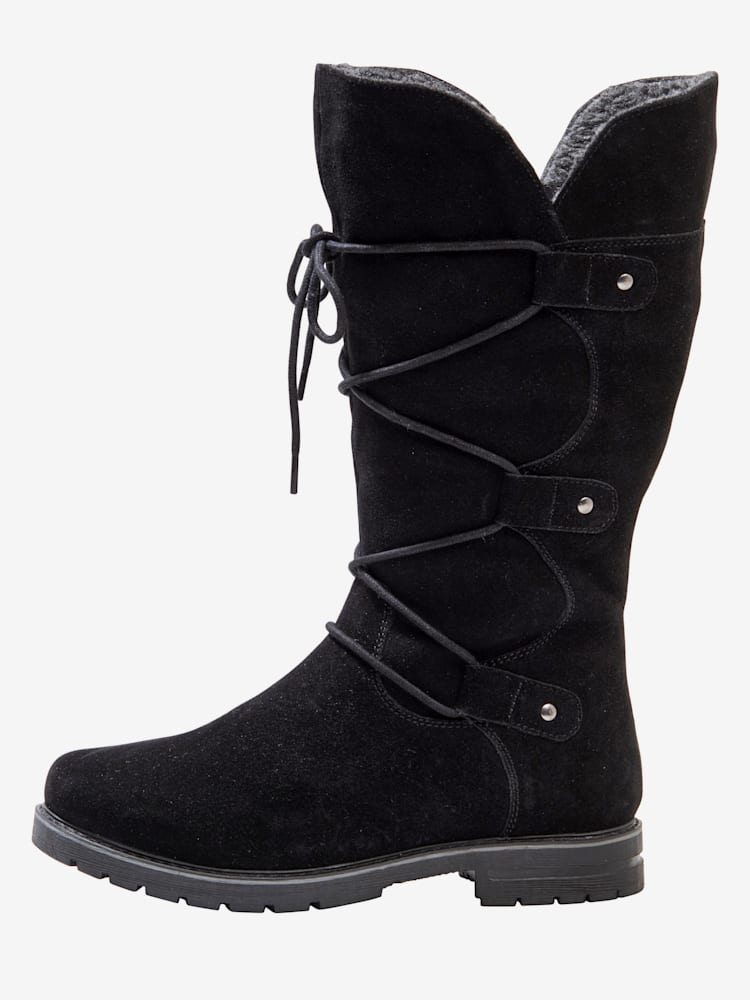 Bottes pour jambe large largeur h*, XL, noir uni, taille 43, Sheego - helline