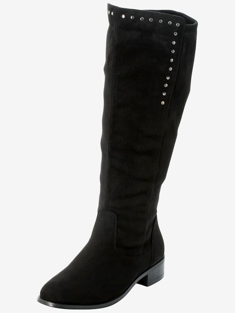 Bottes pour jambe large largeur g*, XXL, noir uni, taille 43, Sheego - helline