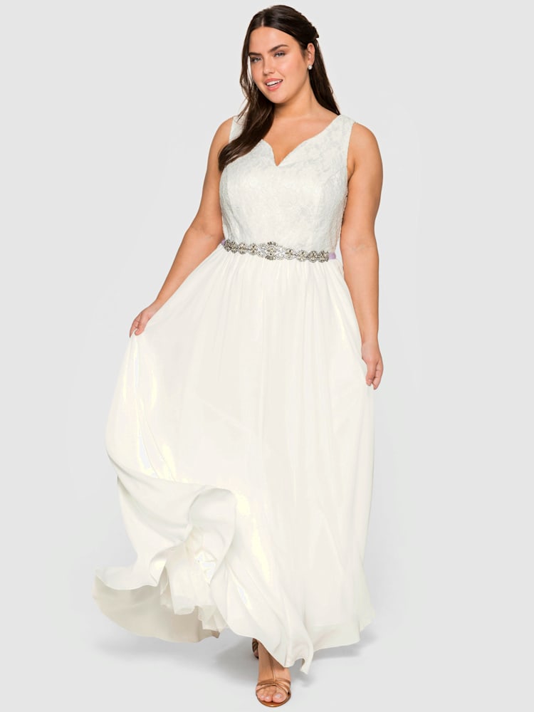 Robe de mariée, couleur couleur ivoire, taille 50, marque Sheego - helline