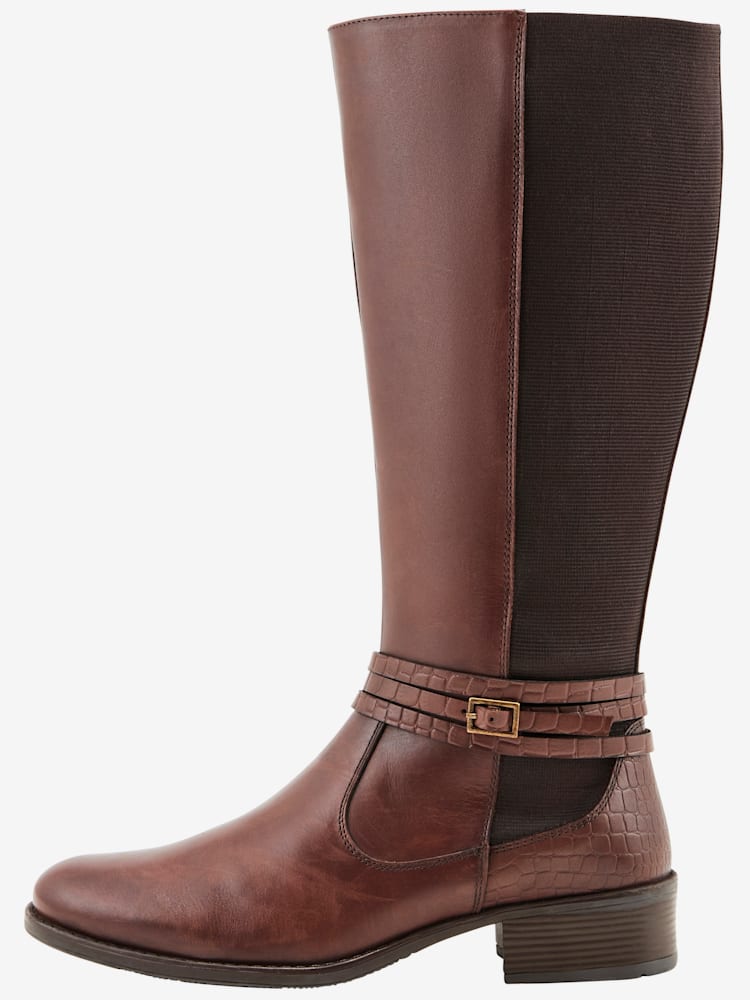 Bottes pour jambe large, XL, marron foncé uni, taille 41, Sheego - helline