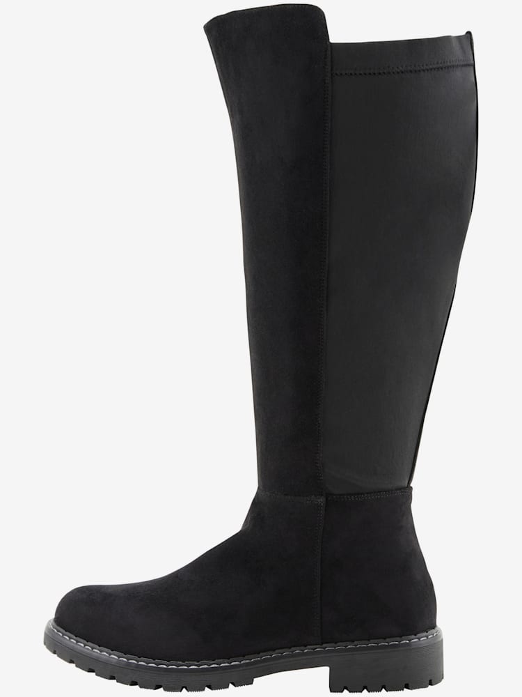 Bottes pour jambe large, XXL, noir uni, taille 42, Sheego - helline