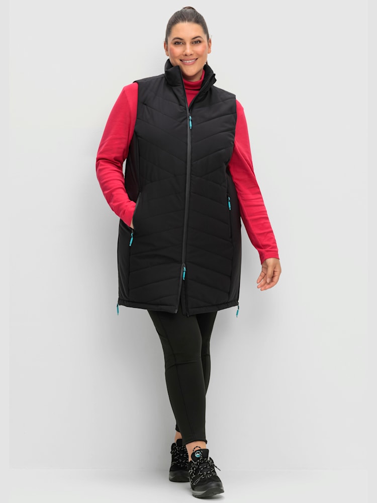 Gilet technique, couleur : noir uni, taille 50, marque Sheego, 94% polyester;6% élasthanne - helline