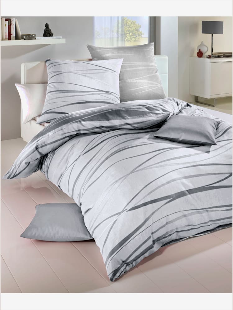 Linge de lit flanelle fine douce, couleur blanc, taille 80x80/155x220 cm, marque Kaeppel - helline